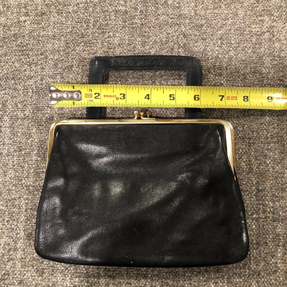 Vintage Leather Evening Bag with Retractable Handle